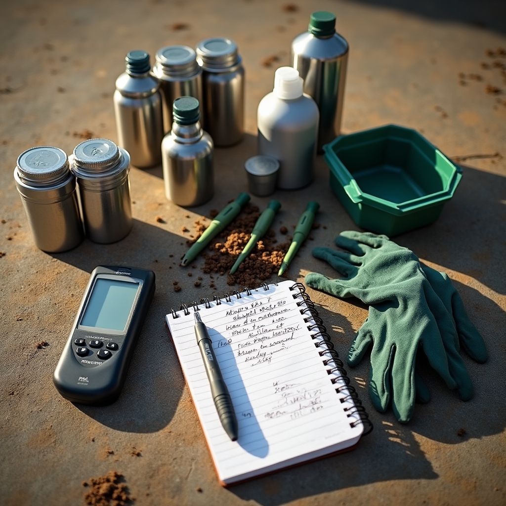 Полевое оборудование для отбора проб на промышленном объекте